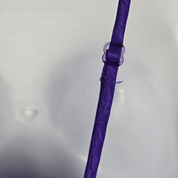 Victoria's Secret Size P Purple Jacquard Chemise Adjustable Straps Button Front - Picture 5 of 10
